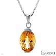 BOMA Nice Necklace With 4.70ctw Genuine Citrine Made in 925 Sterling silver. Total item weight 6.0g Length 16in - Certificate Available.