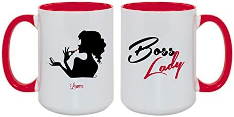 Unique Classy Boss Lady Large 15oz Red Gift Mug with Optional Personalized Name!