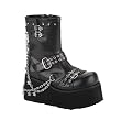 DEMONIA Womens Clash-430 Shoes Mid Calf Platforms Black Emo Chains Clash Heavy Metal Gothic Rockstar DEMONIA Womens Clash-430 Shoes Mid Calf Platforms Black Emo Chains Clash Heavy Metal Gothic Rockstar