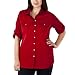 Women's Plus-Size Converse® One Star® Red Button-Sleeve Fashion Top