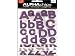 Me and My BIG Ideas CBVP-25 Alpha Chips Designer Chipboard Letter Stickers, Bailey Alphabet Purple Glitter