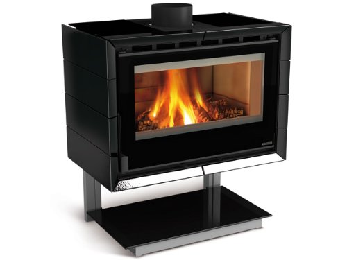 La nordica - Fly con supporto - poele a bois avec support - couleur : noir brillant