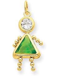 14k August Girl Birthstone Charm