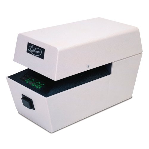 Lathem Time LTTC LT Series Time and Date Electric Stamp Time Stamp LED Digital Display Cool Gray