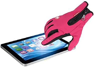 Women Pink Touching Screen Gloves for Outdoor Cycling Skiing Hiking Traveling (M)