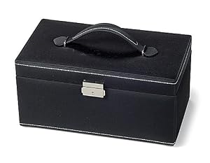Gütermann 8937761 - Schmuckkoffer schwarz, 30x17x15, 5 cm, leer