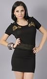 KINETIX Flower Beaded Short Sleeve Dress