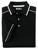 Sport-Tek Pima-Tek Sport Shirt with Contrast Piping, XL, Black/White