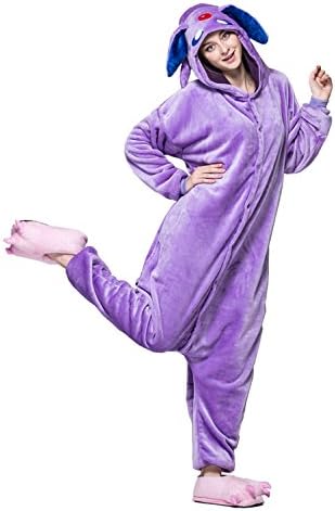 Guzesion Unisex Costume Warm Onesie Jumpsuit Adult cosplay Pajamas (XL, Spirit Purple)