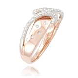 41eu5T8b1ZL. SL160  10k White Gold Rose Gold Bypass Diamond Ring (3/17 cttw, I J Color, I2 I3 Clarity), Size 7
