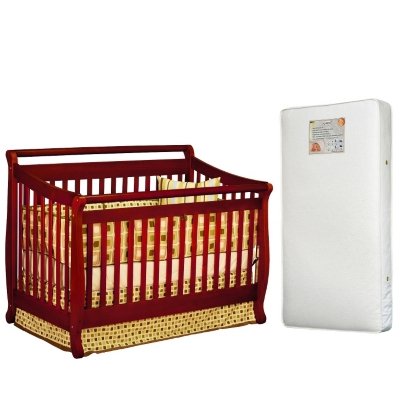 Amy 3-in-1 Crib – Cherry & 260 Coil Mattress