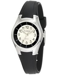 Armitron Unisex 256405BLK Silver-Tone Easy-to-Read Black Analog Sport Watch