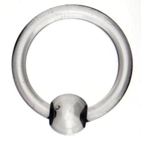 One Acrylic Captive Bead Ring: 14g 1/2" UV Clear