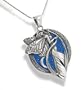 Sterling Silver Sky Blue Moonlight Fairy Celtic Art Pendant 18" Snake Necklace