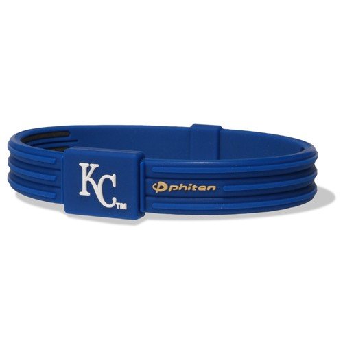Phiten Kansas City Royals Royal Blue MLB Authentic Collection Silicone-Titanium S-Type Bracelet