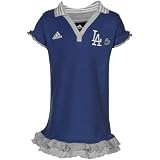 MLB adidas L.A. Dodgers Toddler Girls Dodger Blue Ruffled Polo Dress (2T)
