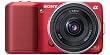 Sony Alpha NEX-3 Compact Interchangeable Lens Digital Camera w/16mm Lens (Red)