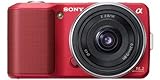 Sony Alpha NEX NEX3A/R Digital Camera with 16mm F2.8 Lens (Red)