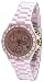 Oniss #ON8203-LRG Women's Rose Gold Trim Pink Ceramic Chronograph Watch