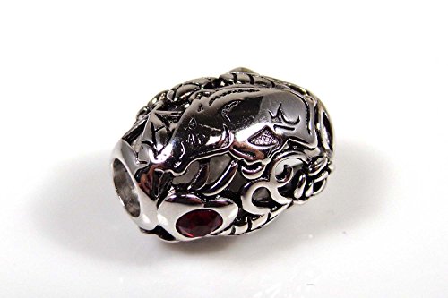 Arkansas Razorbacks Organic Style Sterling Silver Bead Fits Most European Style Charm Bracelets