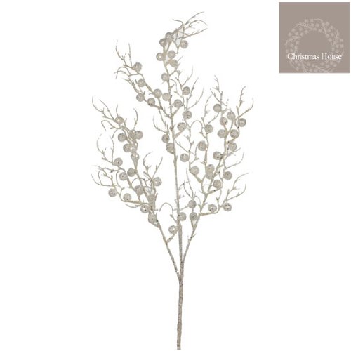Ramo di agrifoglio innevato e brillantini cod. 163268