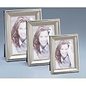 Photo Frame, Metal, Pewter finish with silver trim, Holds 8" x 10" Horizontal or vertical photo, Stratford