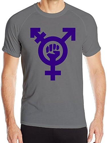 GYWEVD Men's Support Transgender Rights Short-sleeve Workout T-shirt DeepHeather
