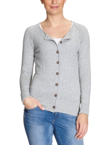 TOM TAILOR Denim Damen Strickjacke 30154380971/NOS vintage knit cardigan, Gr. 38 (M), Grau Preisvergleich