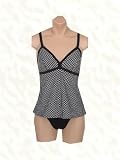 It Figures! Tummy Thinner Collection Dot V-neck 2-Piece Tankini Swimsuit RETAIL VALUE $115