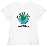 WORLD'S BEST Civil Engineer - globe Occupations Womens T-Shirt (White, Sizes X-Small - XXX-Large) WORLD'S BEST Civil Engineer - globe Occupations Womens T-Shirt (White, Sizes X-Small - XXX-Large)
