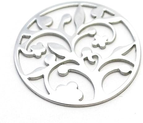 Cut Out Family Tree Floating Charm Window Plate 22mm Fit Large Memory Locket Silver Tone Stainless Steel
