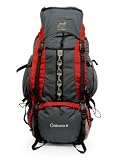 High Peak California 65 Internal Frame Backpack - Red Brick/Charcoal