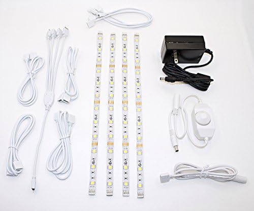 4 LED Strip Warm White (2700K) Dimmable Lighting Kit - UL Certified