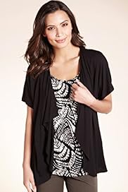 Scoop Neck Waterfall Mock Layer Top