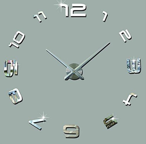 Lecoolife Modern DIY 3D Frameless Large Wall Clock Style Watches Hours Room Home Decorations (Design 5)