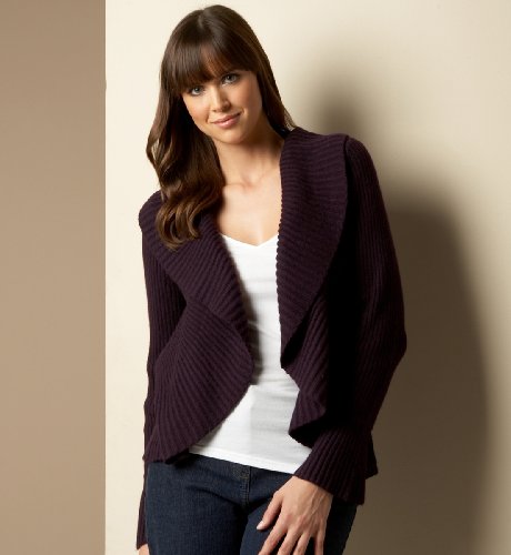 Rib Ruffle Cardigan with Cashmere