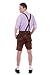 Bavarian Traditional Leather Trousers Lederhosen with Suspenders Darkbrown