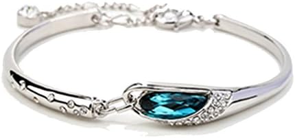 Dasion Glass Slipper Crystal Bracelet Fashion Jewelry In Europe And America(Silver Blue)