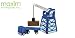 MAXIM WOODEN TRAIN TRANSPORT TRUCK AND CRANE SET