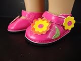 Hot Pink Dress Shoes with Colorful Flowers for the 18 Inch Doll Made for the American Girl Doll