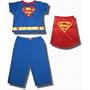 Superman Classic "S" short-sleeve, long-leg Pajamas w/detachable cape for toddlers and boys