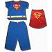 Superman Classic "S" short-sleeve, long-leg Pajamas w/detachable cape for toddlers and boys