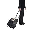 Dog Backpack on Wheels - Backpack Style and Roll-along Transport - Black