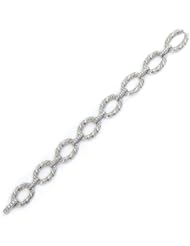Sterling Silver & Cz Link Bracelet