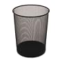 Five-Gallon Mesh Wastebasket, Round, 20 Quart, 11-1/2" Diameter, 14" High, Black URIWMB20BK