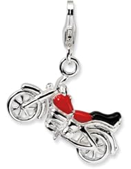 New Amore La Vita Sterling Silver 3-D Motorcycle Charm with Lobster Clasp