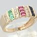 An Estate 14K Yellow Gold Ruby, Sapphire, Emerald & Diamond Ring