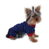 Pet Fleece Pajamas - Blue/Red - Extra Small