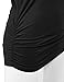 Made By Johnny MBJ WT1037 V Neck Short Sleeve Dolman Top with Side Shirring M Black