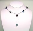 HinsonGayle Extreme Baroque Collection Handpicked Premium Peacock Black Free-Form Baroque Pearl Tin Cup Necklace